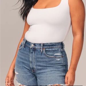 abercrombie & fitch the 4” mom shorts high rise